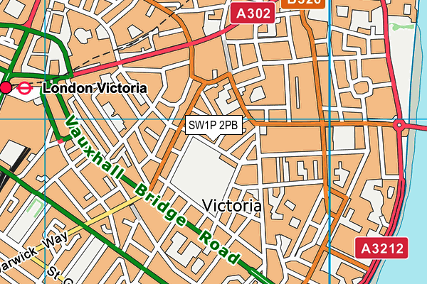 SW1P 2PB map - OS VectorMap District (Ordnance Survey)