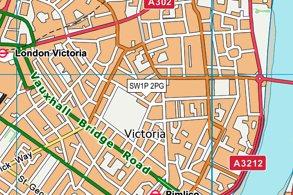 SW1P 2PG map - OS VectorMap District (Ordnance Survey)