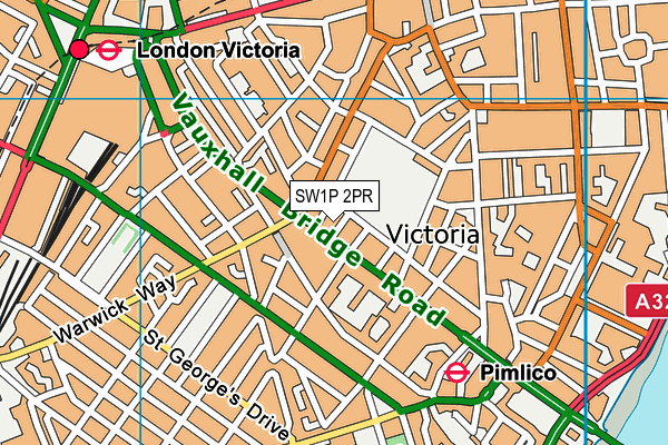 SW1P 2PR map - OS VectorMap District (Ordnance Survey)