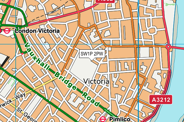 SW1P 2PW map - OS VectorMap District (Ordnance Survey)