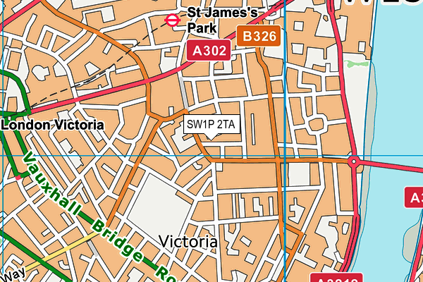 SW1P 2TA map - OS VectorMap District (Ordnance Survey)