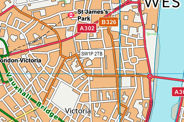 SW1P 2TB map - OS VectorMap District (Ordnance Survey)