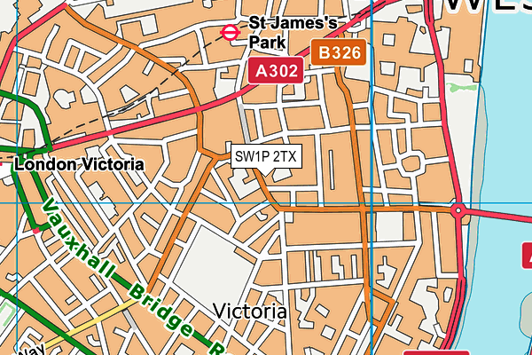 SW1P 2TX map - OS VectorMap District (Ordnance Survey)