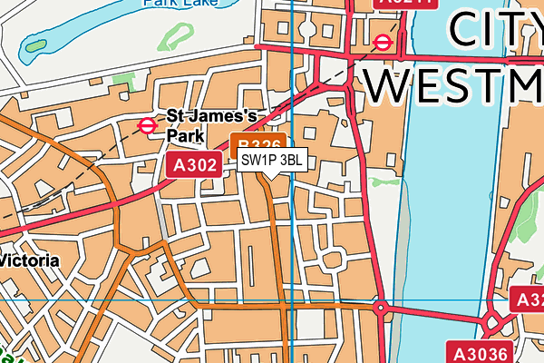 SW1P 3BL map - OS VectorMap District (Ordnance Survey)