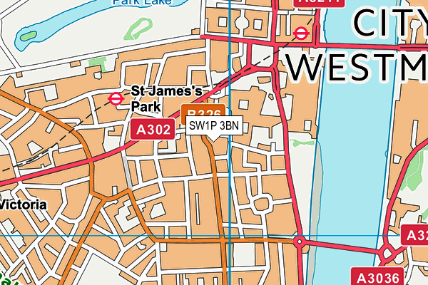 SW1P 3BN map - OS VectorMap District (Ordnance Survey)