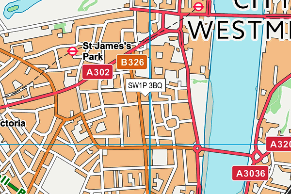 SW1P 3BQ map - OS VectorMap District (Ordnance Survey)