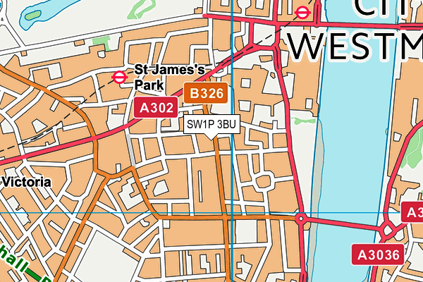 SW1P 3BU map - OS VectorMap District (Ordnance Survey)