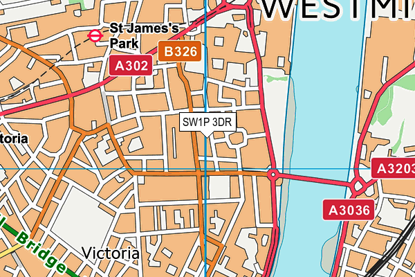 SW1P 3DR map - OS VectorMap District (Ordnance Survey)