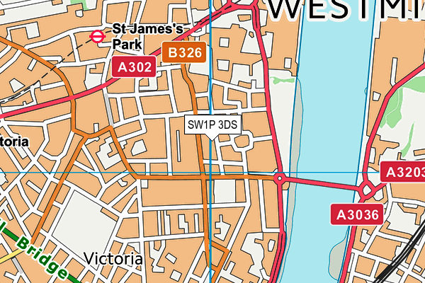 SW1P 3DS map - OS VectorMap District (Ordnance Survey)