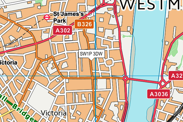 SW1P 3DW map - OS VectorMap District (Ordnance Survey)
