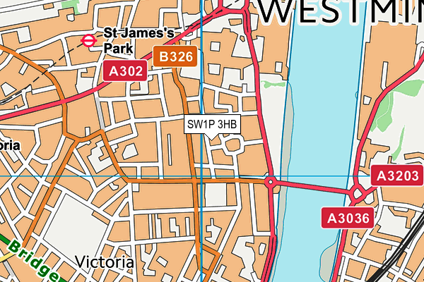 SW1P 3HB map - OS VectorMap District (Ordnance Survey)