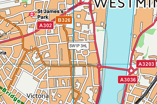 SW1P 3HL map - OS VectorMap District (Ordnance Survey)