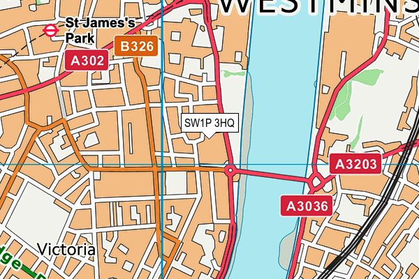SW1P 3HQ map - OS VectorMap District (Ordnance Survey)