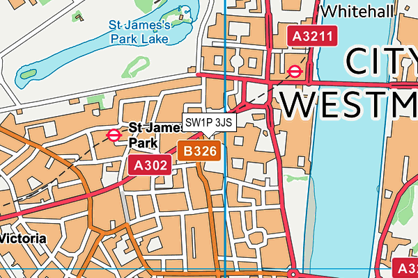 SW1P 3JS map - OS VectorMap District (Ordnance Survey)