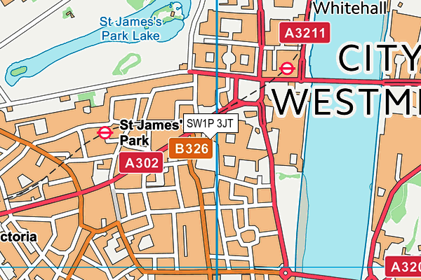 SW1P 3JT map - OS VectorMap District (Ordnance Survey)