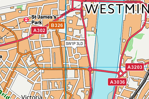 SW1P 3LD map - OS VectorMap District (Ordnance Survey)