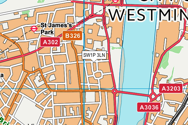 SW1P 3LN map - OS VectorMap District (Ordnance Survey)