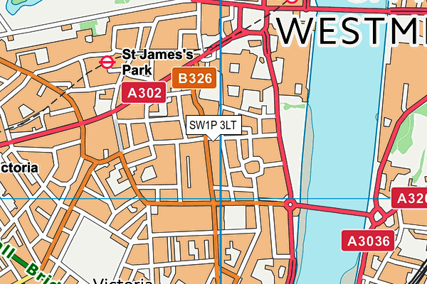 SW1P 3LT map - OS VectorMap District (Ordnance Survey)
