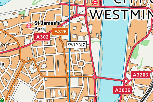 SW1P 3LZ map - OS VectorMap District (Ordnance Survey)