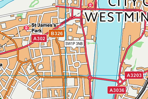 SW1P 3NB map - OS VectorMap District (Ordnance Survey)