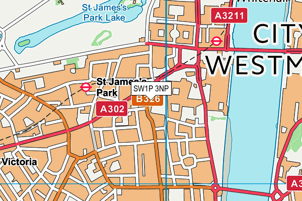 SW1P 3NP map - OS VectorMap District (Ordnance Survey)