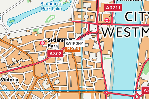 SW1P 3NY map - OS VectorMap District (Ordnance Survey)