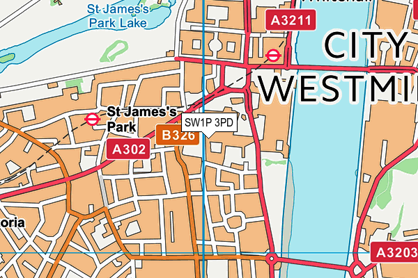 SW1P 3PD map - OS VectorMap District (Ordnance Survey)