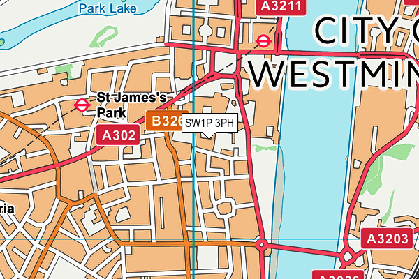 SW1P 3PH map - OS VectorMap District (Ordnance Survey)