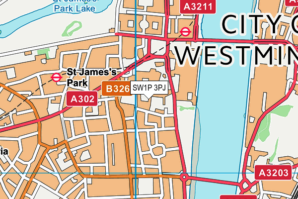 SW1P 3PJ map - OS VectorMap District (Ordnance Survey)