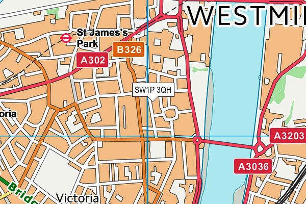 SW1P 3QH map - OS VectorMap District (Ordnance Survey)