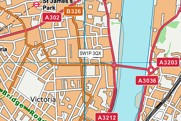 SW1P 3QX map - OS VectorMap District (Ordnance Survey)