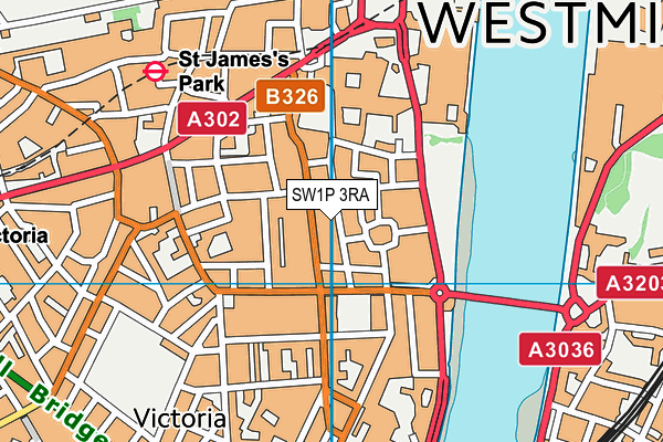 SW1P 3RA map - OS VectorMap District (Ordnance Survey)
