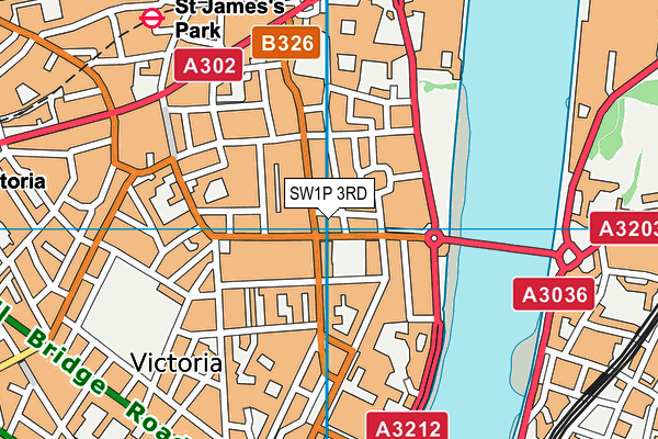 SW1P 3RD map - OS VectorMap District (Ordnance Survey)