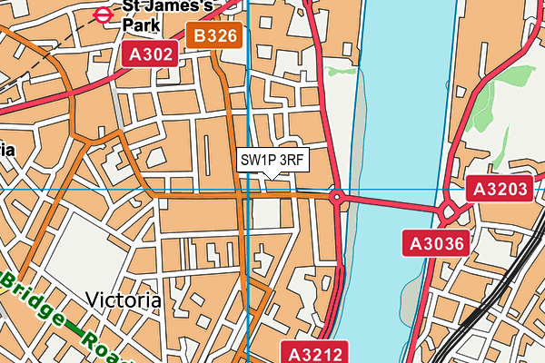 SW1P 3RF map - OS VectorMap District (Ordnance Survey)