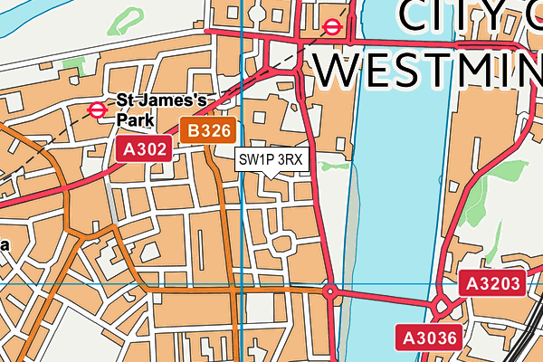 SW1P 3RX map - OS VectorMap District (Ordnance Survey)