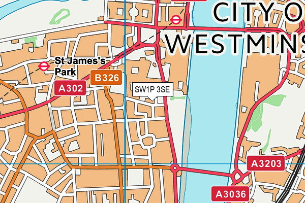 SW1P 3SE map - OS VectorMap District (Ordnance Survey)