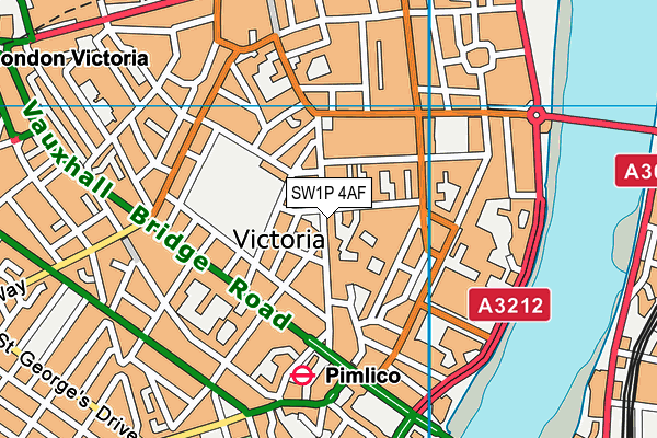 SW1P 4AF map - OS VectorMap District (Ordnance Survey)