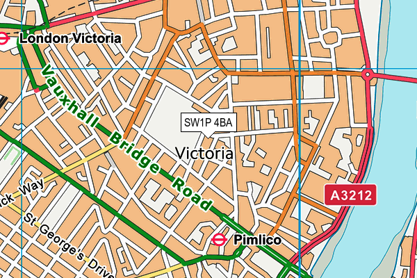 SW1P 4BA map - OS VectorMap District (Ordnance Survey)