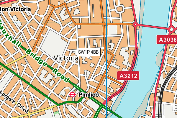 SW1P 4BB map - OS VectorMap District (Ordnance Survey)