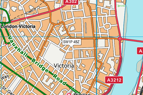 SW1P 4BZ map - OS VectorMap District (Ordnance Survey)