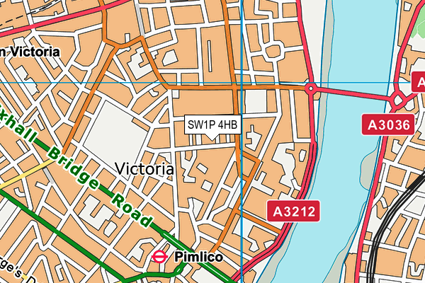 SW1P 4HB map - OS VectorMap District (Ordnance Survey)
