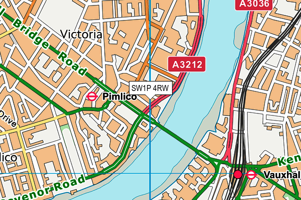 SW1P 4RW map - OS VectorMap District (Ordnance Survey)
