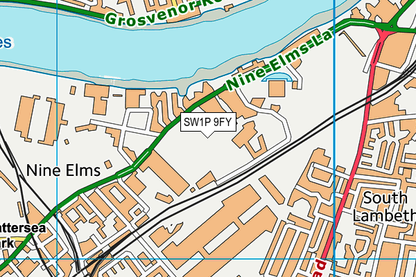 SW1P 9FY map - OS VectorMap District (Ordnance Survey)