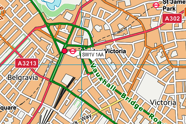 SW1V 1AA map - OS VectorMap District (Ordnance Survey)