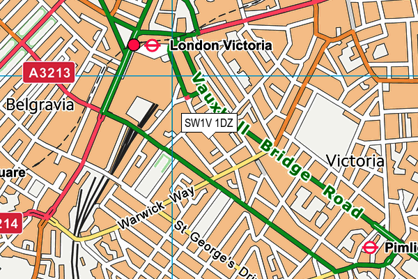 SW1V 1DZ map - OS VectorMap District (Ordnance Survey)