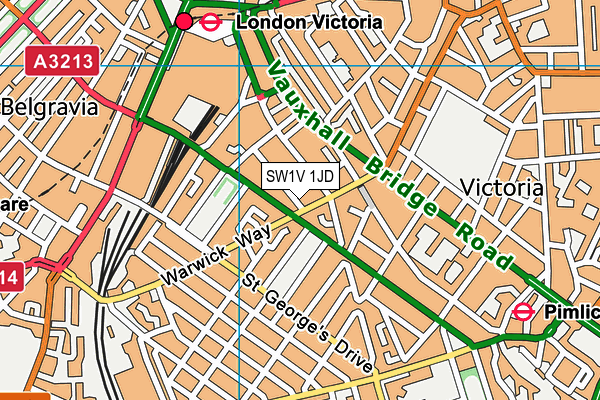 SW1V 1JD map - OS VectorMap District (Ordnance Survey)