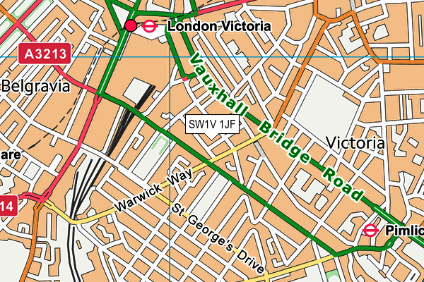 SW1V 1JF map - OS VectorMap District (Ordnance Survey)