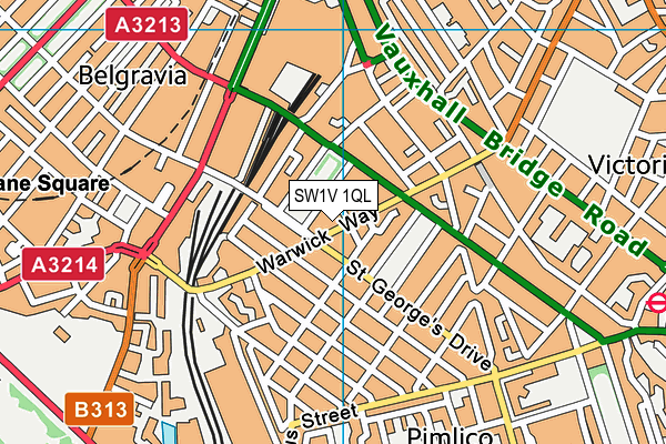 SW1V 1QL map - OS VectorMap District (Ordnance Survey)