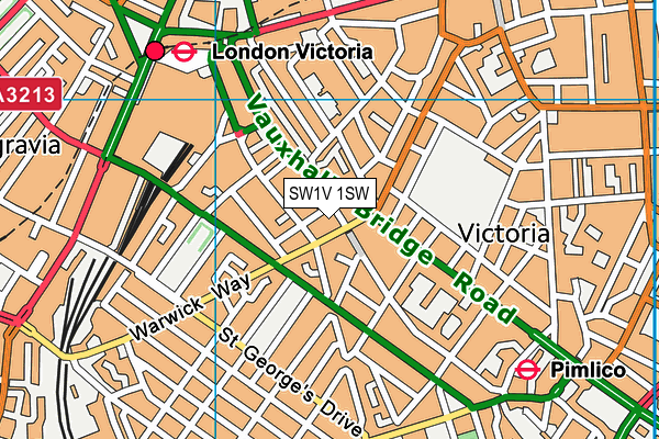 SW1V 1SW map - OS VectorMap District (Ordnance Survey)