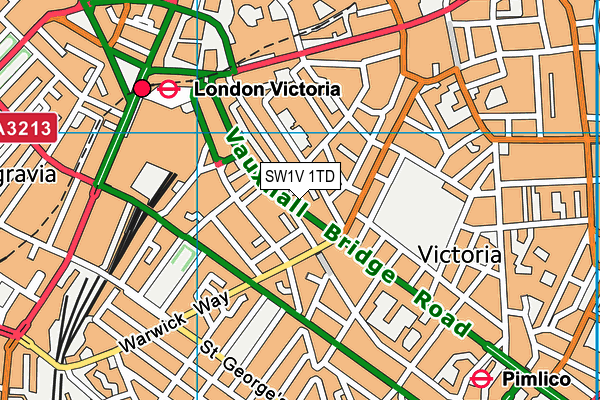 SW1V 1TD map - OS VectorMap District (Ordnance Survey)
